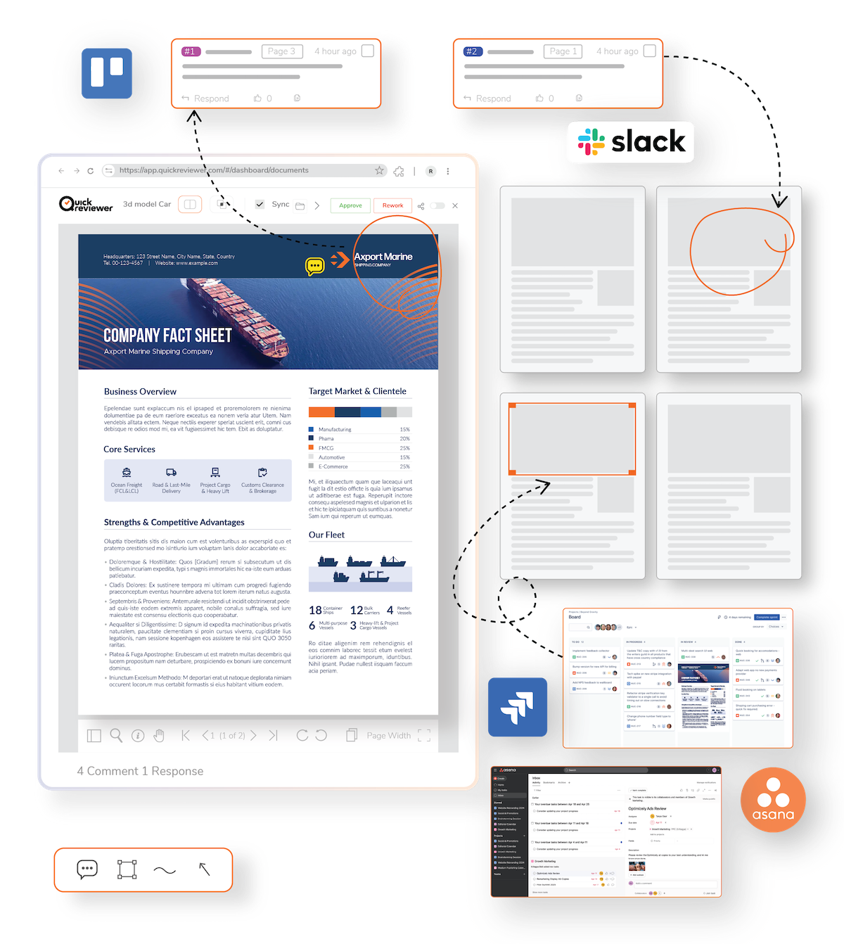 Connect your tool stack with QuickReviewer to streamline collaboration as grow your business