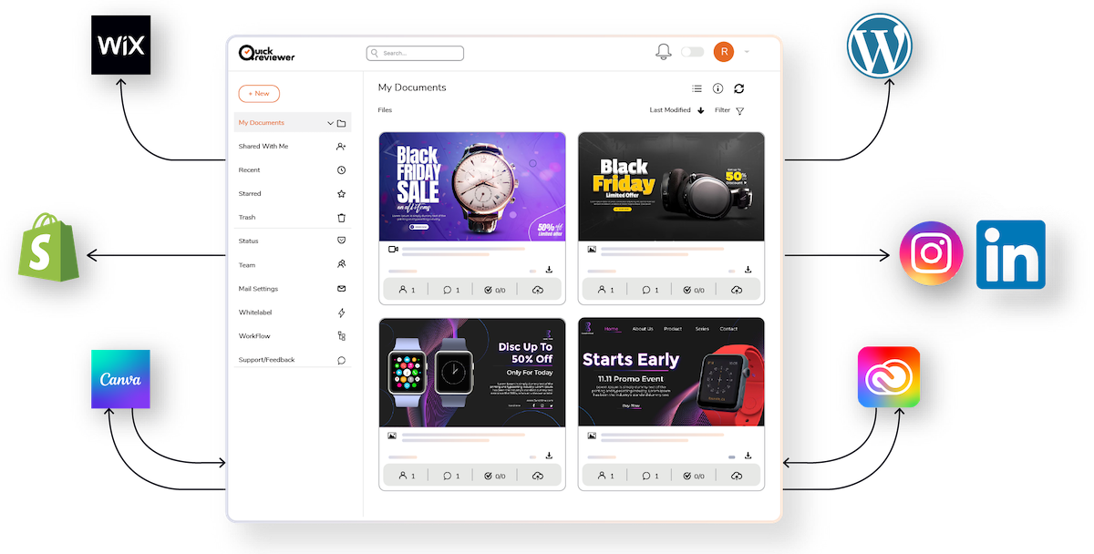 QuickReviewer acts as the command center for your entire creative reviewing process