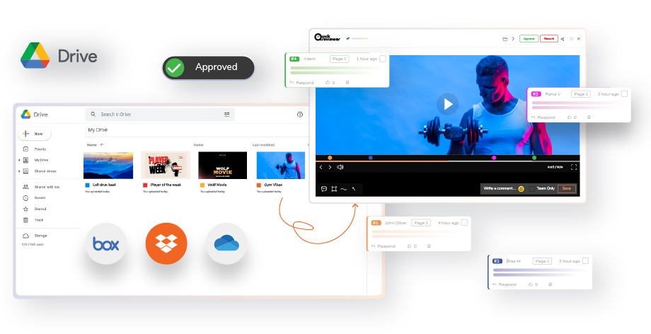 Connect your preferred Cloud Storage with QuickReviewer for online proofing