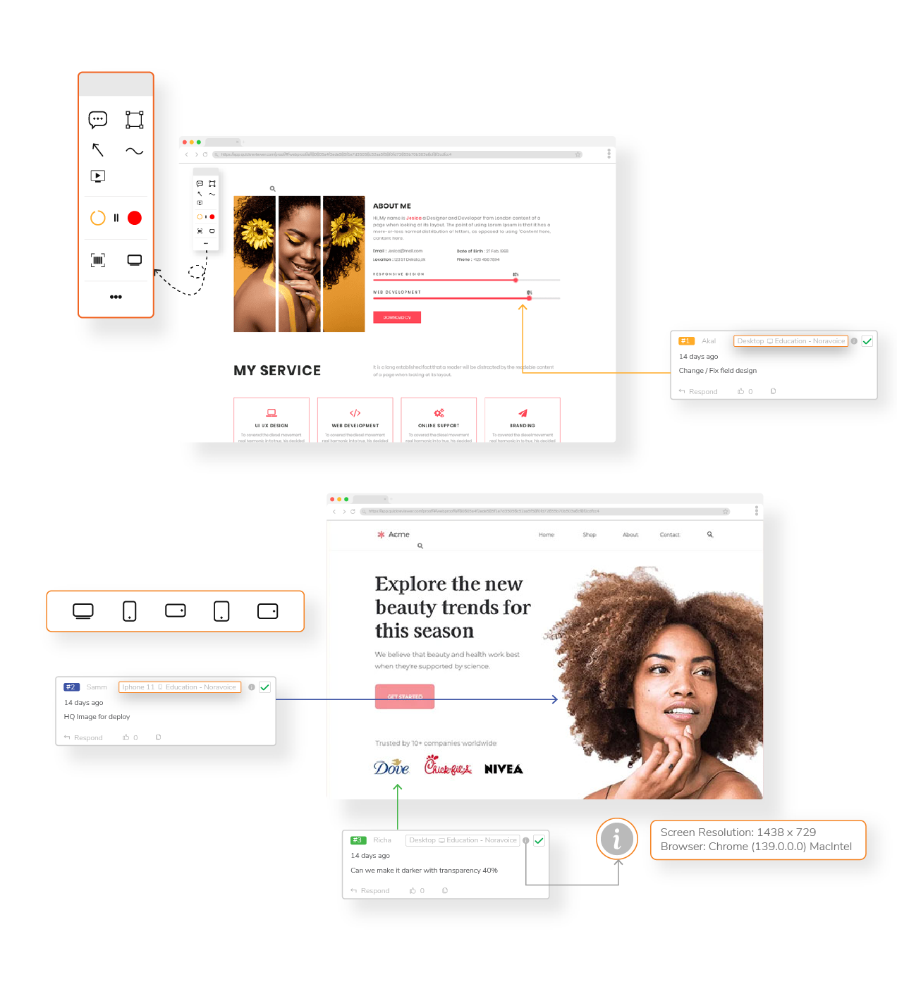 Review Live, Interactive Websites with QuickReviewer