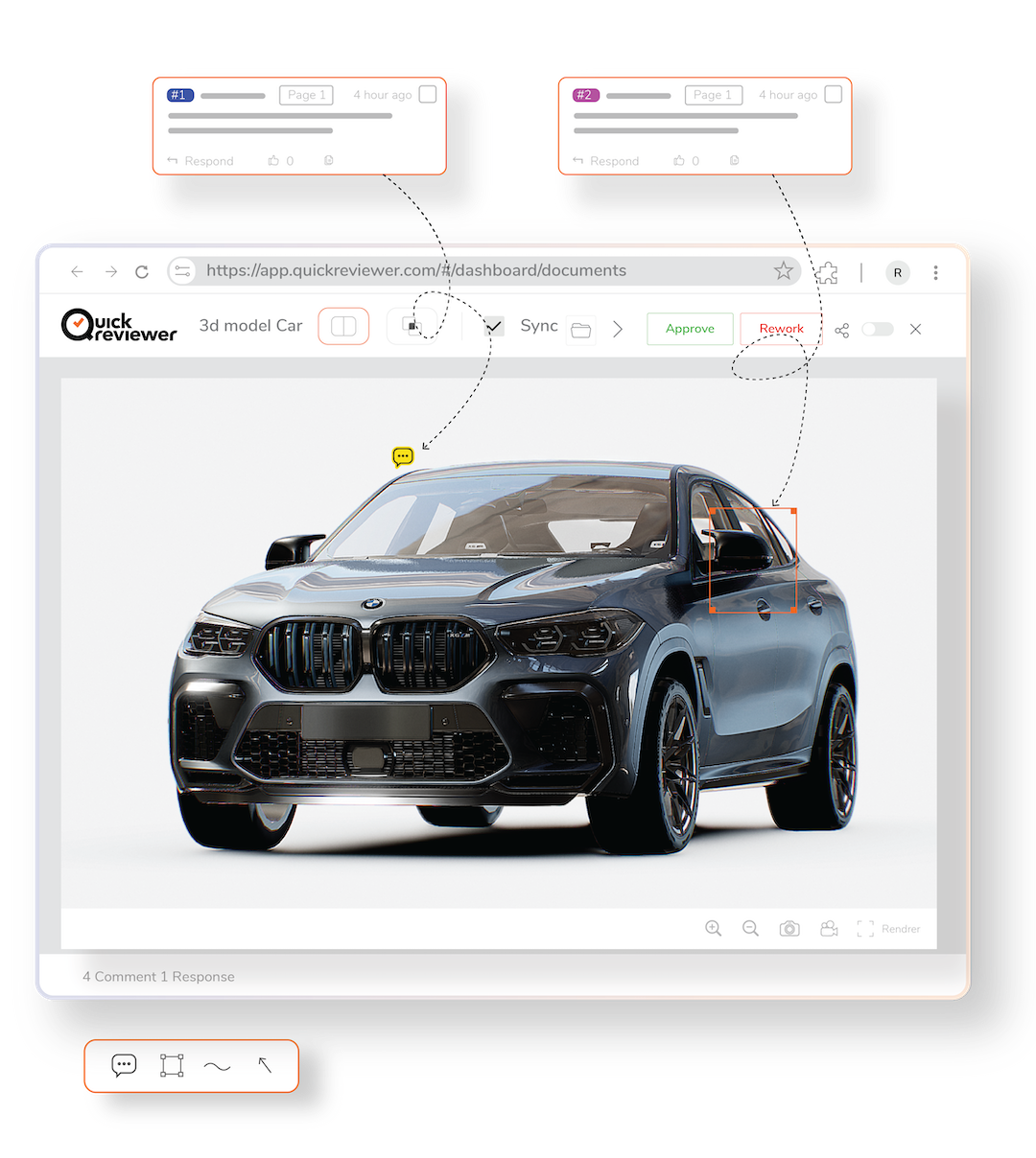 3D model and Interactive Website reviewing with QuickReviewer